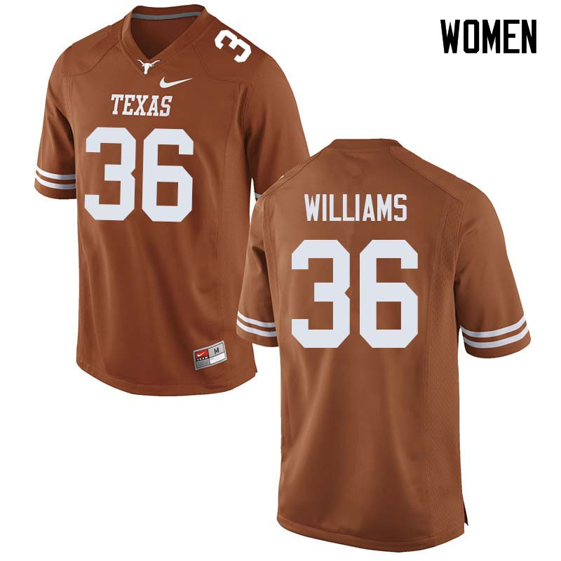 Women #36 Kamari Williams Texas Longhorns College Football Jerseys Sale-Orange